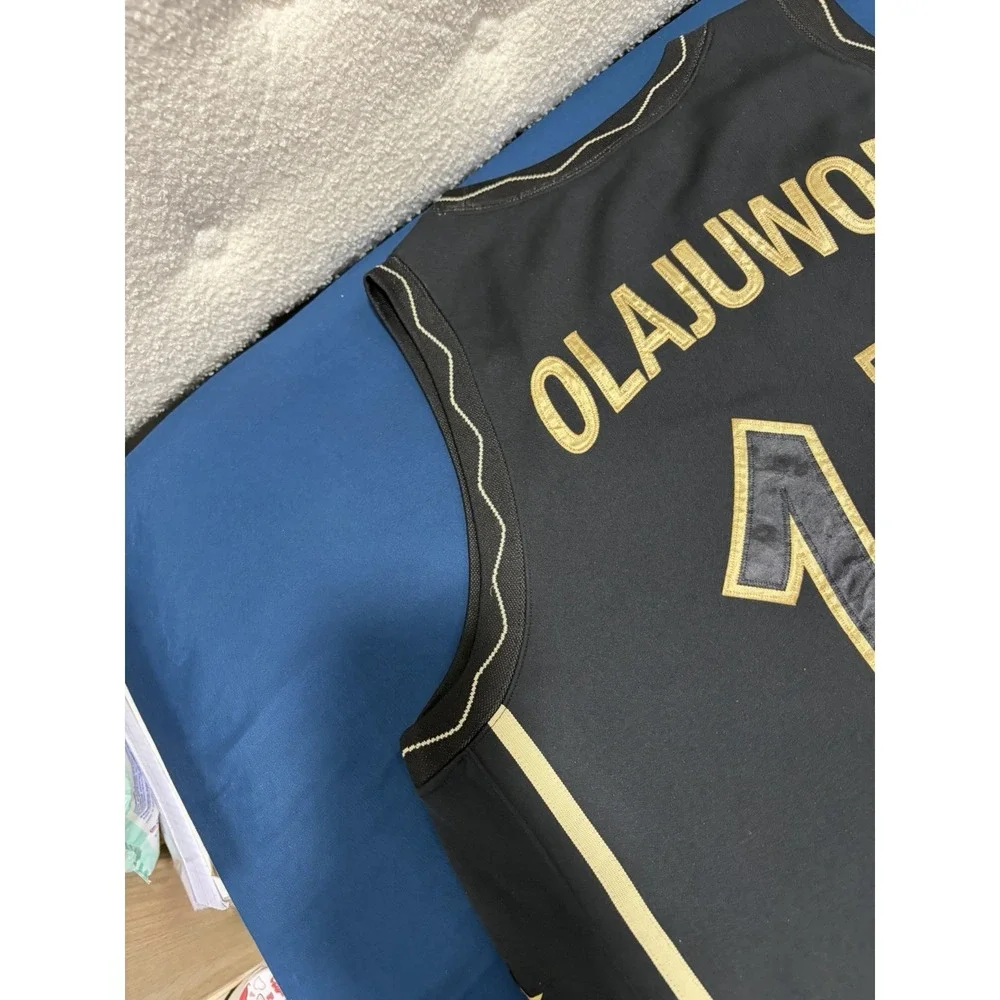 Vintage 1996 Authentic Nike USA Hakeem Olajuwon Basketball Jersey Black/Gold 2XL